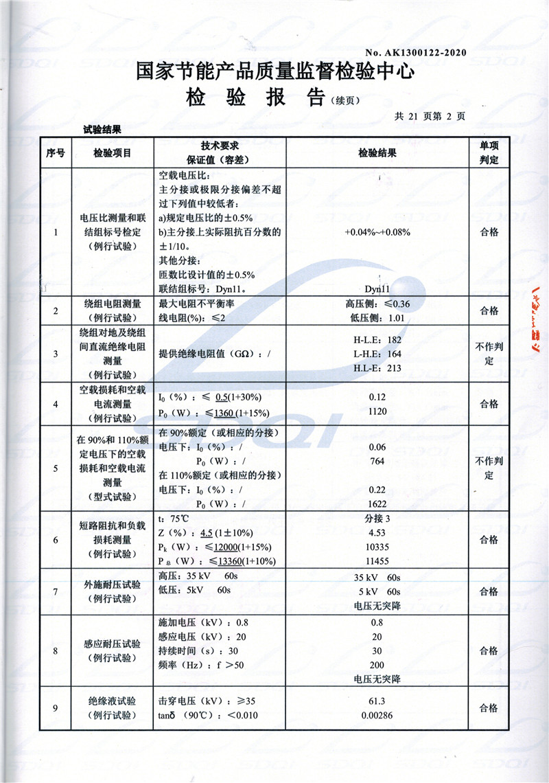 高低压试验报告-S11-1250远安远安远安油浸式变压器-2.jpg